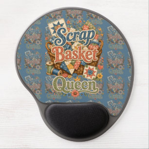 Scrap Basket Queen Quilter Cottagecore Gel Mouse Pad