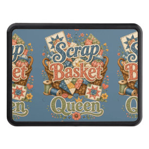 Scrap Basket Queen Quilter Cottagecore Hitch Cover