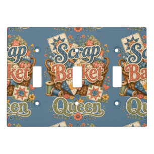 Scrap Basket Queen Quilter Cottagecore Light Switch Cover