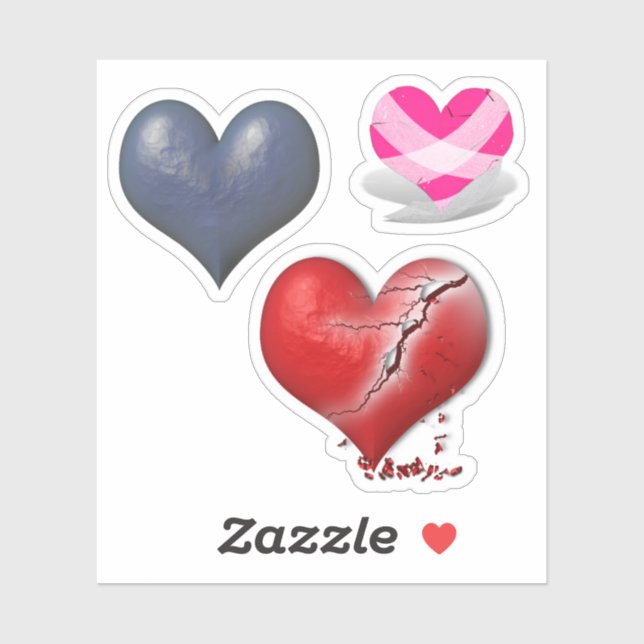 Scrap Book Broken Hearts Anti Valentine's Day  Sticker (Sheet)