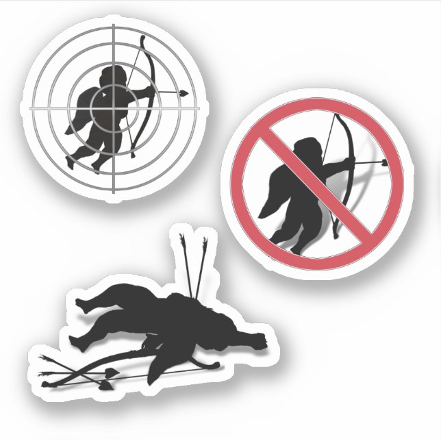 Scrap Book Cupid Anti Valentine's Day  Sticker (Front)