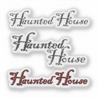 Scrap Book Haunted House Halloween Sticker