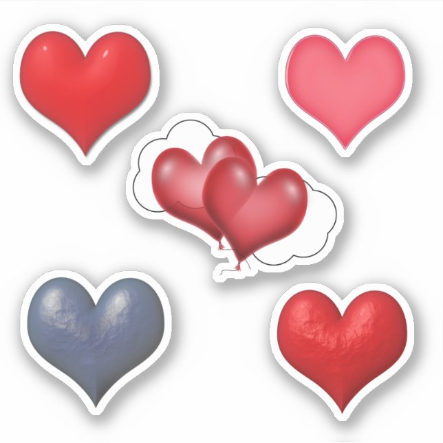 Scrap Book Hearts Valentine's Day Sticker (Front)