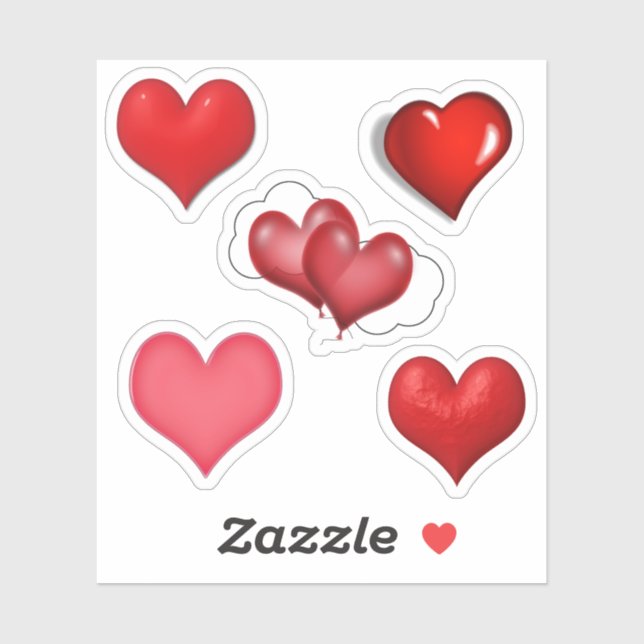 Scrap Book Hearts Valentine's Day Sticker (Sheet)