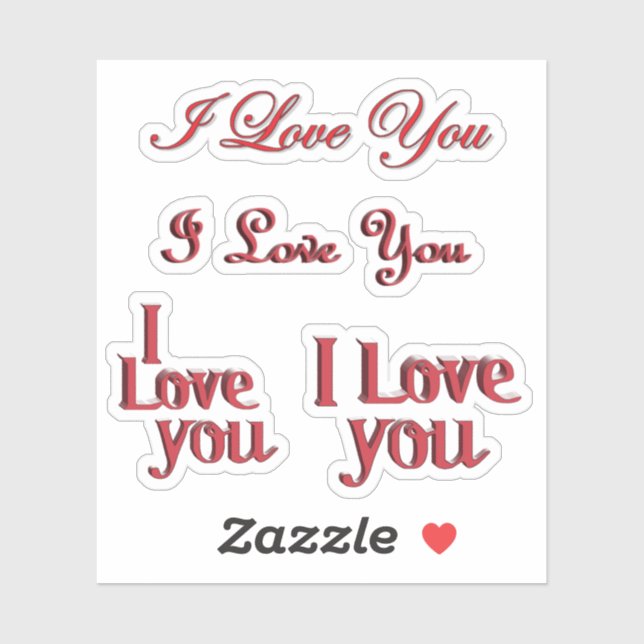 Scrap Book I Love You Valentine Sticker (Sheet)