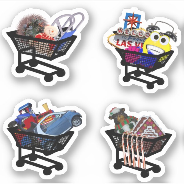 Scrap Book SHOPPING Carts Sticker (Front)