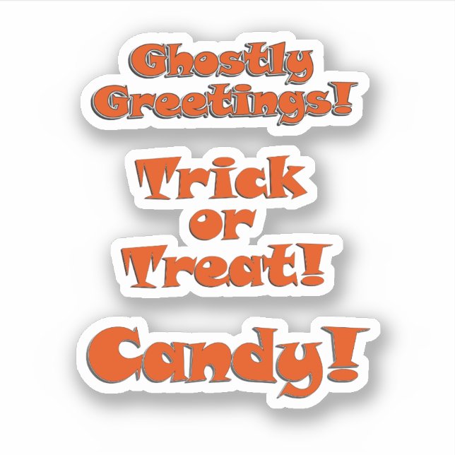 Scrap Book Trick or Treat Halloween Sticker (Front)