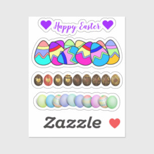 Scrap Booking Colored Eggs Easter Sticker