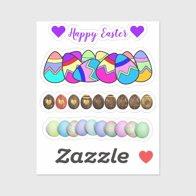 Scrap Booking Colored Eggs Easter Sticker (Sheet)