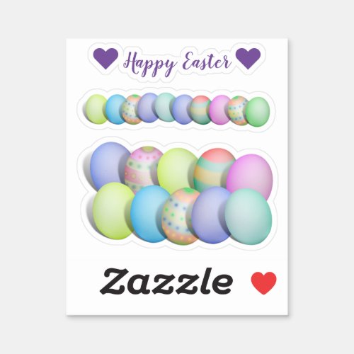 Scrap Booking Colored Eggs Easter Sticker