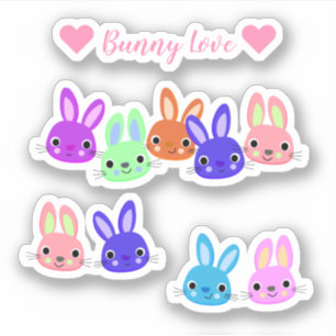 Scrap Booking Colorful Bunnies Sticker