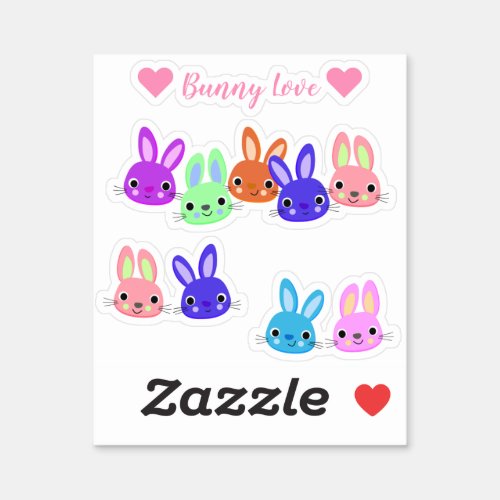 Scrap Booking Colorful Bunnies Sticker