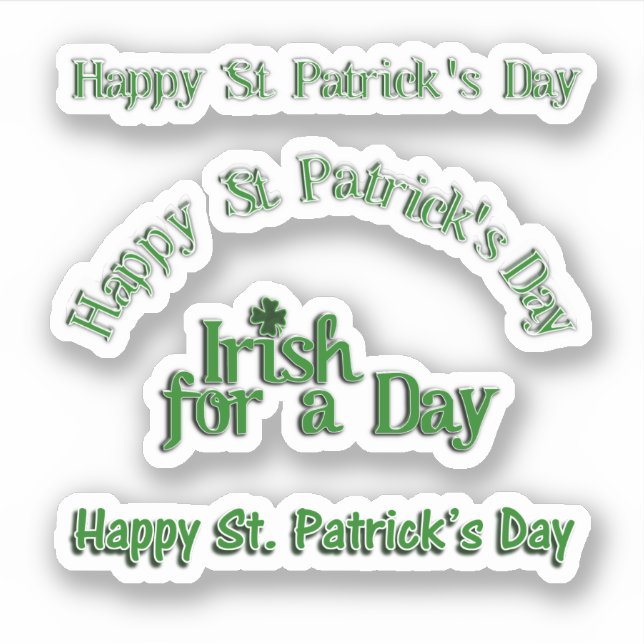 Scrap Booking Text St. Patrick's Day Sticker (Front)