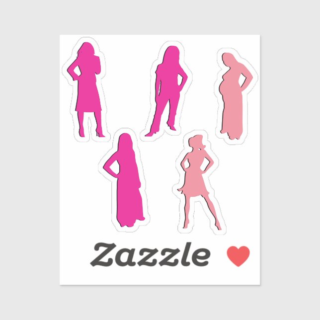 Scrap Booking Women's Silhouette Sticker (Sheet)