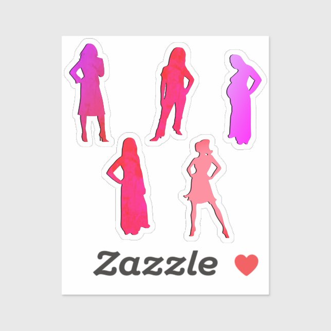 Scrap Booking Women's Silhouette Sticker (Sheet)