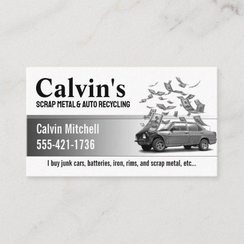 Scrap metal and auto recycling business card