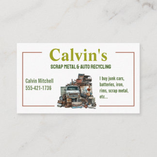 Scrap metal and auto recycling business card