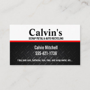 Scrap metal and auto recycling business card