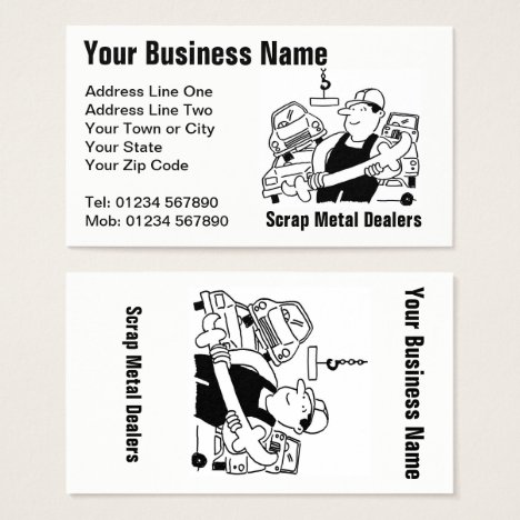 Scrap Metal Dealers Cartoon Business Card