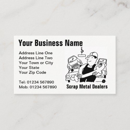 Scrap Metal Dealers Cartoon Business Card