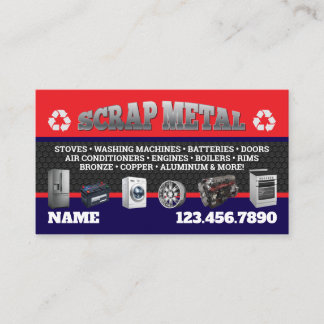 Scrap Metal Pickup Business Cards English-Spanish