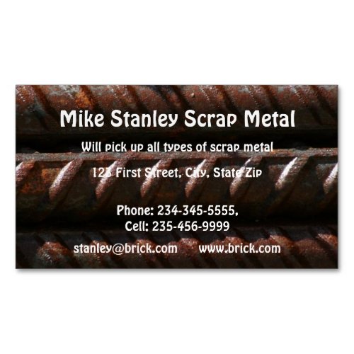 Scrap Metal Recycle collection  Custom  Business Card Magnet