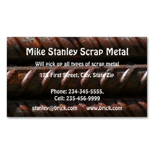 Scrap Metal Recycle collection  Custom  Business Card Magnet (Front)