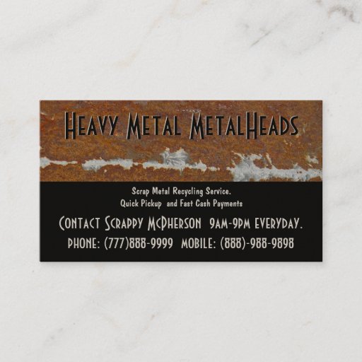 Customizable Scrap Metal Recycler Dump or Depot Center Business Card Template