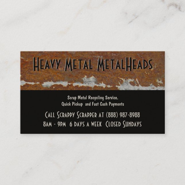 Scrap Metal Recycler Dump or Depot Center Business Card (Front)