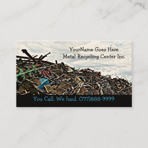 Customizable Scrap Metal Recycler Dump or Depot Center Business Card