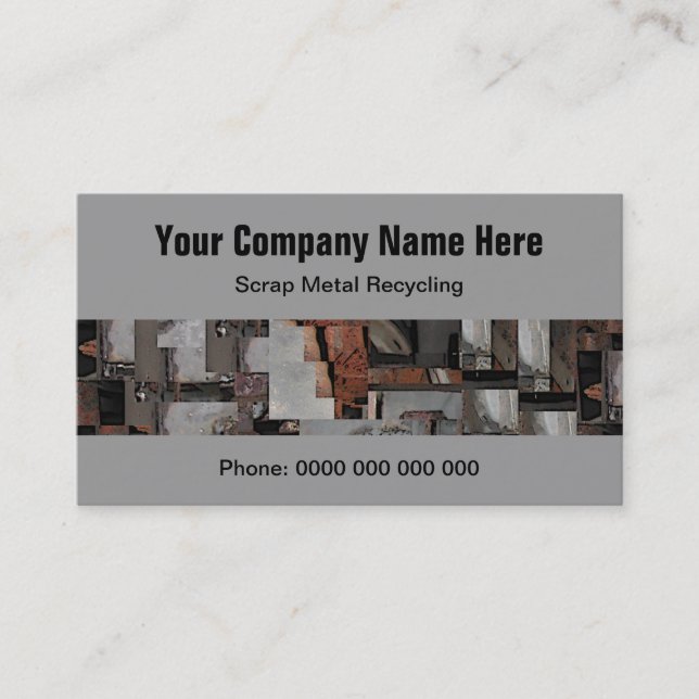 Scrap Metal Recycling Business Cards (Front)