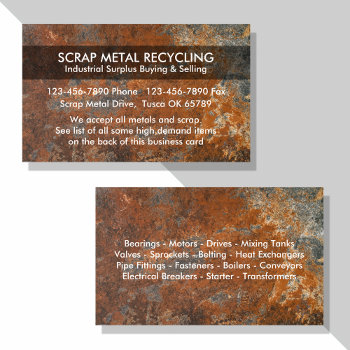 Scrap Metal Recycling Business Cards by Luckyturtle at Zazzle