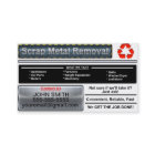 Scrap Metal Removal Business Card - White Version