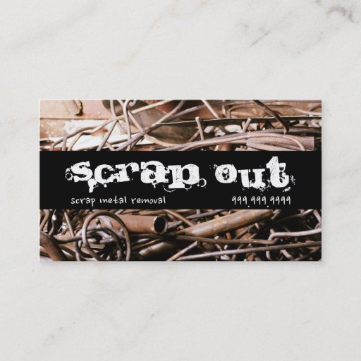 Customizable Scrap Metal Removal Recycling Junk Business Cards