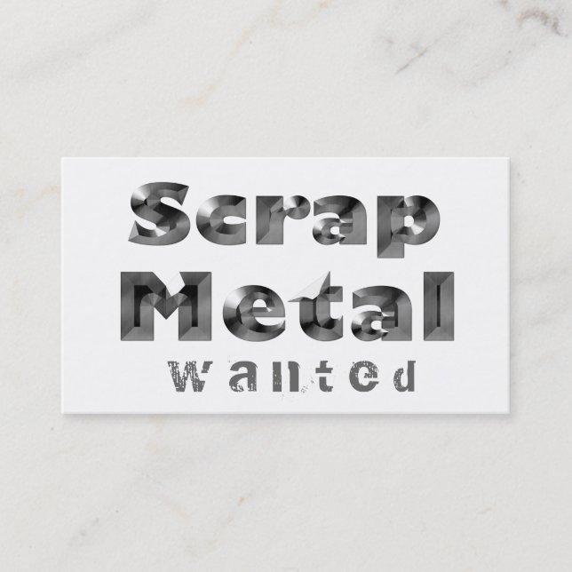 Scrap Metal Wanted Business Card (Front)