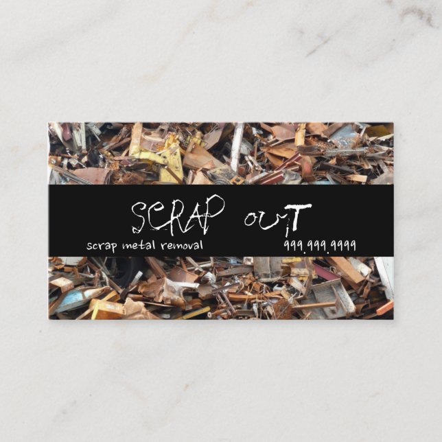 Scrap Metal Yard Removal Recycling Junk Business Card (Front)