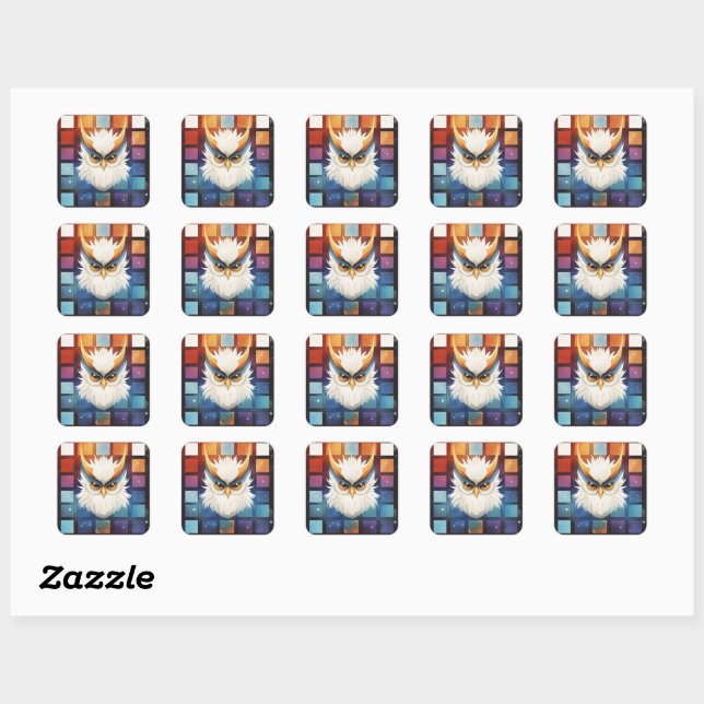 scrap owl 10 of 15 square sticker (Sheet)