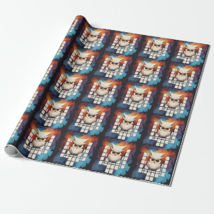 scrap owl 3 of 15 wrapping paper