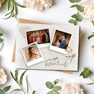 Scrapbook 3 Photo Wedding Thank You Card