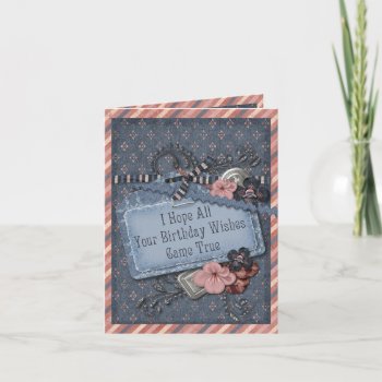 Scrapbook Belated Birthday Card by RainbowCards at Zazzle