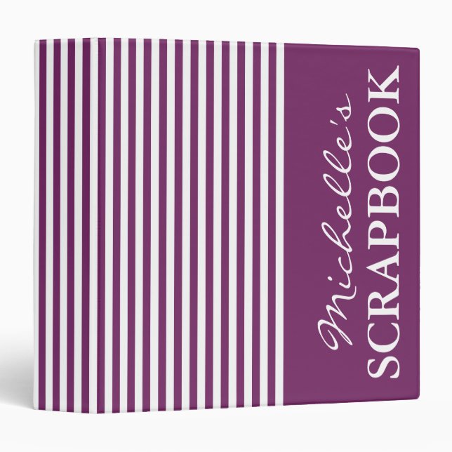 Scrapbook binder | Plum color scrapbooking album (Front/Spine)