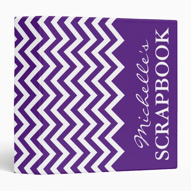 Scrapbook binder Purple chevron scrapbooking album (Front/Spine)