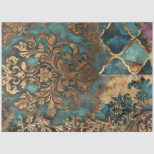 Scrapbook Damask Collage Patina Tissue Paper