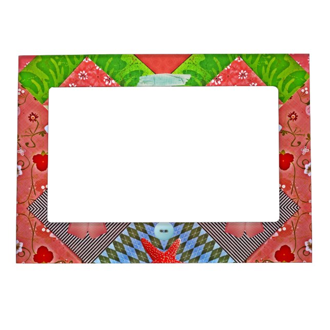 Scrapbook Delight Paper Buttons Gifts for Crafters Magnetic Picture Frame (Front)