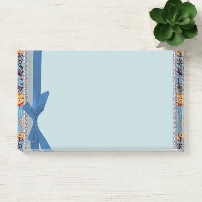 Scrapbook floral blue with ribbon Notes (Office)
