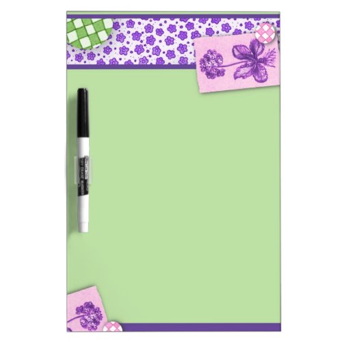 Scrapbook Floral Dry Erase Board
