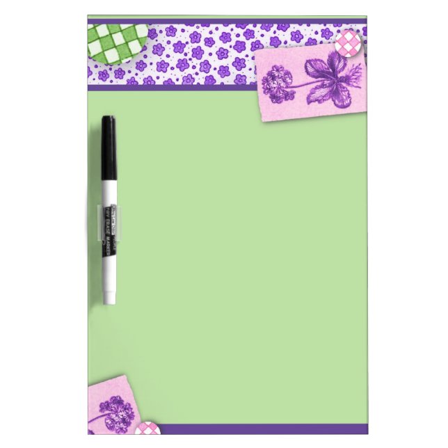 Scrapbook Floral Dry Erase Board (Front)