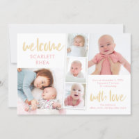 Scrapbook Love Editable Color Birth Announcement