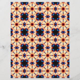 Scrapbook Paper Red Yellow Blue Pattern