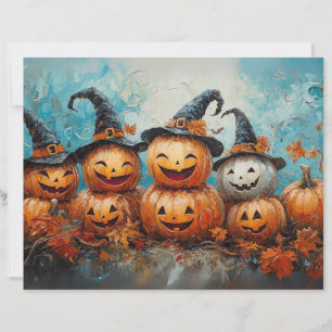 Scrapbook Paper Whimsical Pumpkin Family Fall